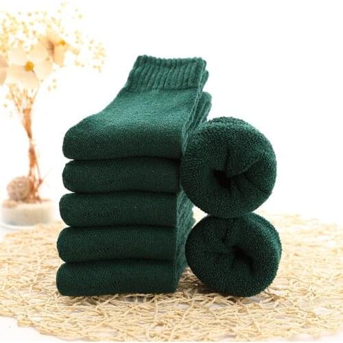 Unisex Solid Color Thicking Socks Winter Adults Casual Thick Winter Warm Terry-loop Hosiery for Sport Lounge