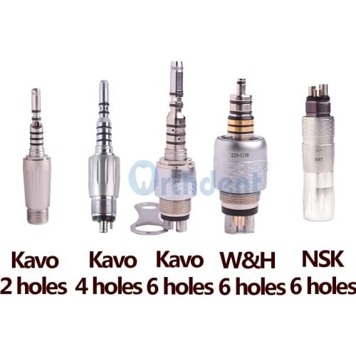 Orthdent 1 Pc Dental Quick Coupling Coupler For W&H 6 hole Kavo 2 4 6 Holes NSK Phatelus 6 Hole Fiber Optic Handpiece LED