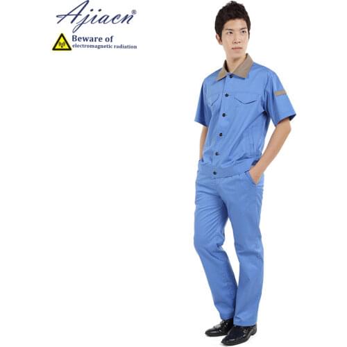 Genuine anti-electromagnetic radiation short sleeve clothing suit EMC laboratory Substation EMF shielding custom summer overalls