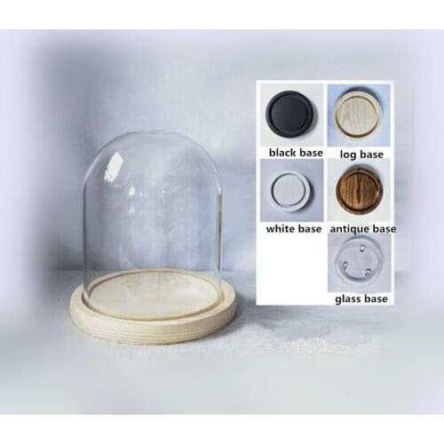 13*16cm Transparent Glass Dome Vase Home Decoration Different Optional Base Creative Cover DIY Friend Favor Gift Wedding Prop
