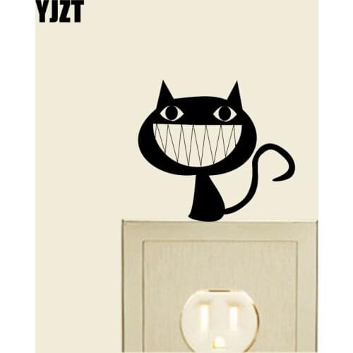 Joyful Cat Switch Sticker Vinyl Wall Animal Cartoon Decal Decor Bathroom 8SS-0391