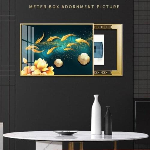 Luxury Meter Box Decorative Painting Modern Minimalist Distribution Box Light Box Weak Shielding Box Painting Free Punching