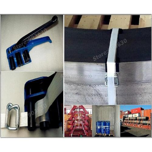 SD-50 Manual Fiber belt Strapping Tool, Fibrous band Strapping Packaging Machine for width 13-50mm, D500 Woven Polyester Strap