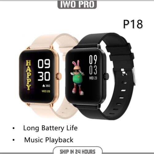 P18 Smart Watch Women Men Temperature 2021 Full Touch Screen 8 Sports Modes Smartwatch for iOS Android for HAUWEI Watch