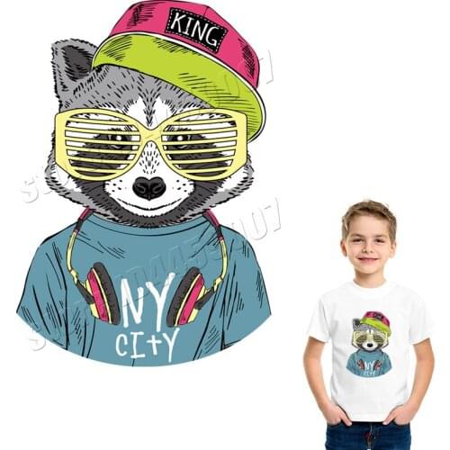 Style Raccoon Stickers On Clothing Handmade Hip Hop Parches Household Printed 3D Patches On Clothing DIY Washable Applique