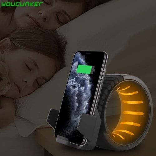 10W Qi Fast Charge LED Wireless Charger Night Light For iPhone 11 pro X XS Max XR Samsung S10 Charging LED Desk Lamp Table Lamp