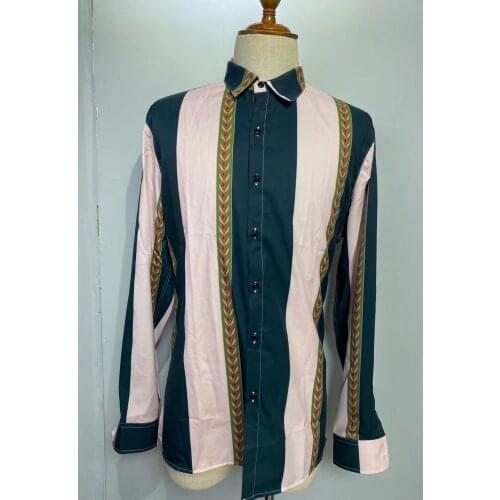 W0988 Fashion Mens Shirts 2021 Runway Luxury famous Brand European Design party style Mens Clothing