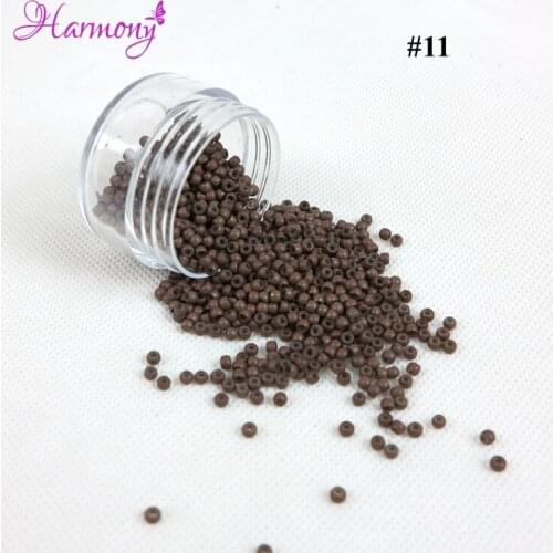 1000pcs Silicone Micro Rings 2.9x1.6x2.0mm micro nano rings ring for hair extensions 11# Light Brown color