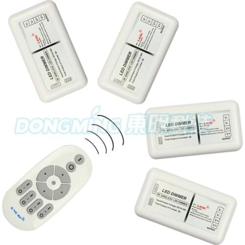 1X RGB remote + 4X RGB dimmer 4-zone 2.4G led dimmer wireless RF remote controller for bulb& led strip,5set/lot free shipping