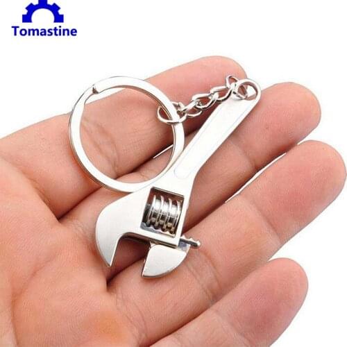 2 pcs Mini wrench keychain Adjustable Spanner Metal Tool Wrench Key Chain Ring Keyring Gift
