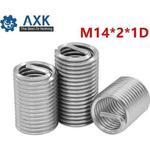 20Pcs M14*2*1D Screw Thread Insert A2 Stainless Steel 304 Fasteners Repair Tools Kit Coiled Wire Helical Screw Sleeve Set