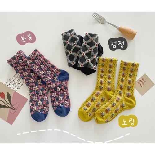 3 Pairs Warm Kids Socks Autumn Retro Baby Girl Socks 2021 New Winter Cotton Newborn Elastic Long Tube Socks Accessories