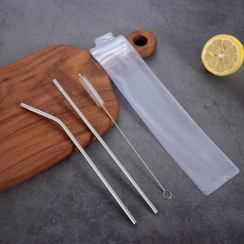 304 Stainless Steel Straw Reusable Metal Drinking Straws Set Wholesale with Cleaning Brush Eco Friendly Home Party Bar Supplies