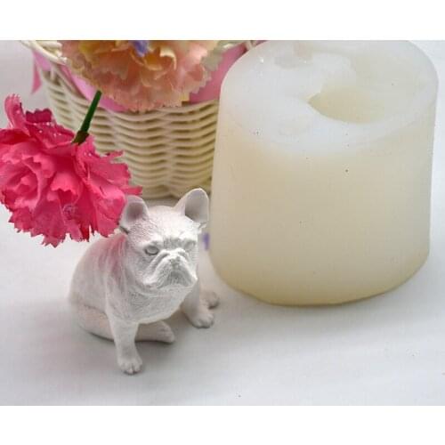 3D Lovely Little Bear dog Fondant Cake Molds Soap Chocolate Mould Cylindrical Kitchen Baking Tool Candle Molds Clay Mold
