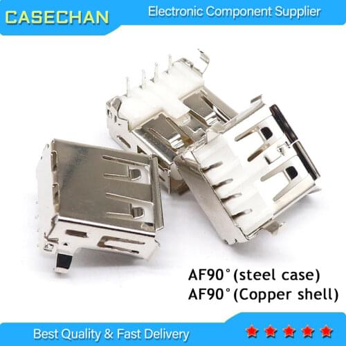 50pcs AF90 degree A type mouth AF90 pin USB seat USB charging socket USB socket interface