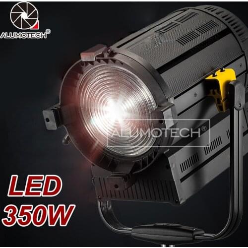 ALUMOTECH DMX 350W 5500K High CIR LED Fresnel Spot Light For Studio Photography Video Lighting Better Than 1200W HMI Lighting