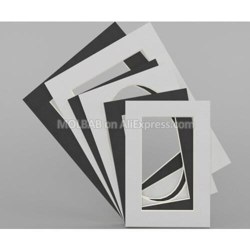 White/Black Photo Mats Rectangle Paper Mounts Textured Surface For 6/7/8 inch Picture Frames Passe-Partouts 100PCS/Lot Wholesale