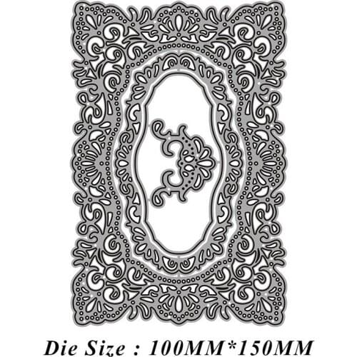 Rectangle Lace New Metal Cutting Dies for 2021 Frame Edge No Stamps Scrapbooking Stencil Cuts Crafts Navidad Molds Die Paper