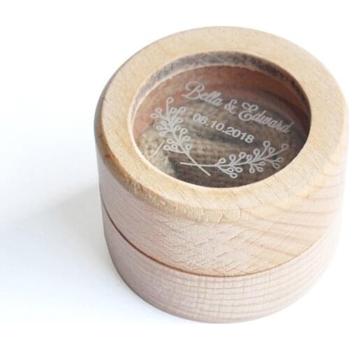 Wood Wedding Ring Box, Personalized Wood Wedding Ring Pillow Box, Rustic Wedding Gift Ring Holder