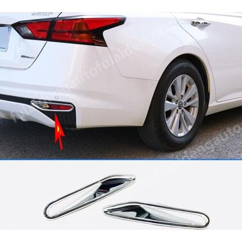 For Nissan Teana Altima 2019-2021 ABS Chrome Car Rear Tail Fog Light Lamp Frame Cover Trim Car Styling Accessories
