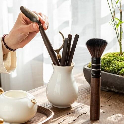 Porcelain Tea Ceremony Six Gentlemen Kung Fu Tea Set Accessories Zero with Tea Art Combination Plate Decoration Tea Clamp Brush