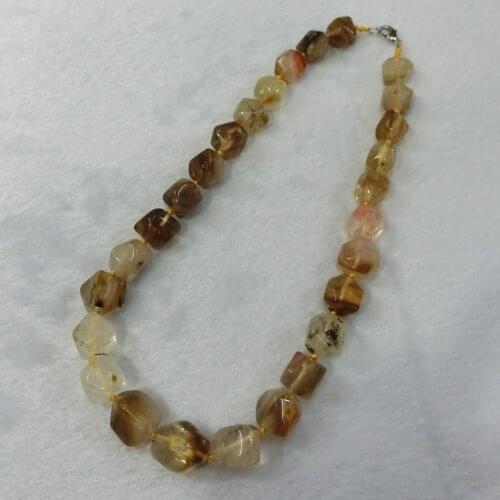 3pcs/lot Natural Quartz Stone Brown Watermelon Onyx Colorful Choker Necklace Irregular String Energy Beaded Necklace Collar Free