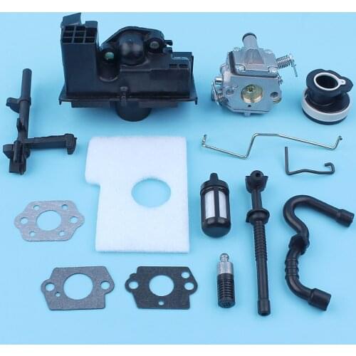Carburetor Air Filter Housing Kit For Stihl 018 MS180 MS170 017 Chainsaw Fuel Oil Line Filter Carb Gasket Throttle Choke Rod Saw