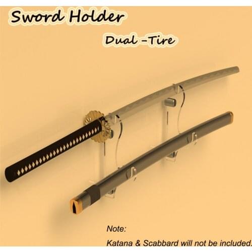 Sword Wall Mount Solid Sword Stand Samurai Sword Display Supports Katana &Scabbard Holder Sword Bracket Holder Rack Knife Stand