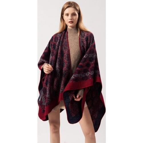 2019 New Women Two Side Poncho Shawls Wraps Ladies Pashmina Shawl Thickening Travel Scarf Stoles Warm Feminino Ponchos Capes