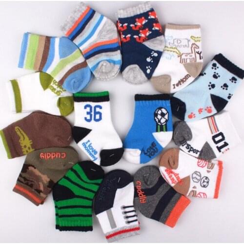 2017 New Spring 6 pairs / lot New Cute Baby Socks/Kid boy Cartoon Floor Socks 1-2 Years baby boys socks