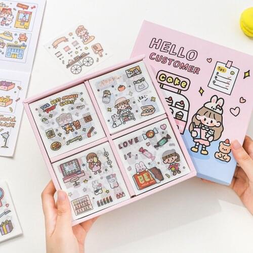Yisuremia New Arrival 100pcs Ruanruan Store Kawaii Stickers Set Decorative Diary Scrapbook Ipad Cartoon Stationery Sticker Gift