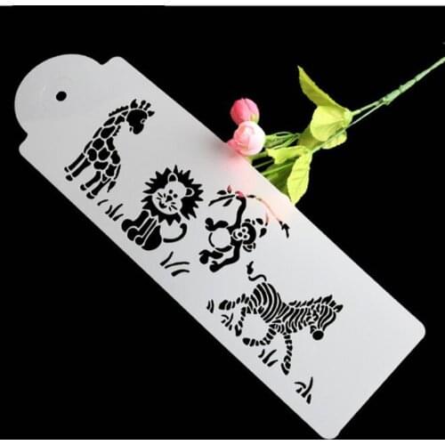 Plastic Cake Stencils Animal Spray Pattern Cake DIY Decorating Stencil Fondant Mold Pattern Printing Pastry Mold Baking Tool