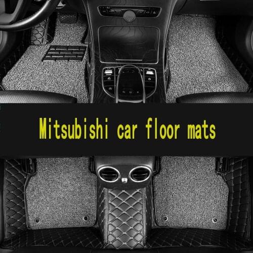 Custom car floor mats for mitsubishi outlander xl pajero 4 sport lancer grandis galant asx car mats auto accessories