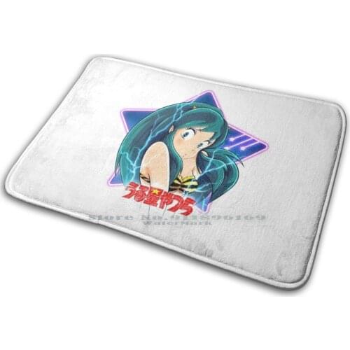 Urusei Yatsura Mat Rug Carpet Anti-Slip Bedroom Entrance Door Mat Lamu Retro Manga Anime Cartoon Star Urusei Yatsura