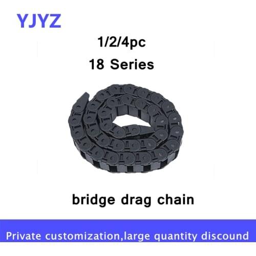Series18 Free shipping L1000mm Cable Drag Chain Wire Carrier with end connectors for CNC Router Machine Tools 1/2/4pcs