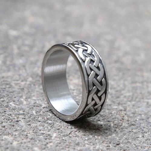 Vintage Viking Stainless Steel Celtics Knot Ring Nordic Mens Ring Odin Rune Ring For Men Women Fashion Jewelry Gifts