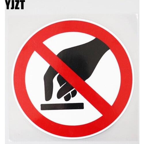 YJZT 11.6CM×11.6CM Do Not Touch Symbol Warning Car Sticker PVC Decal 12C-0591