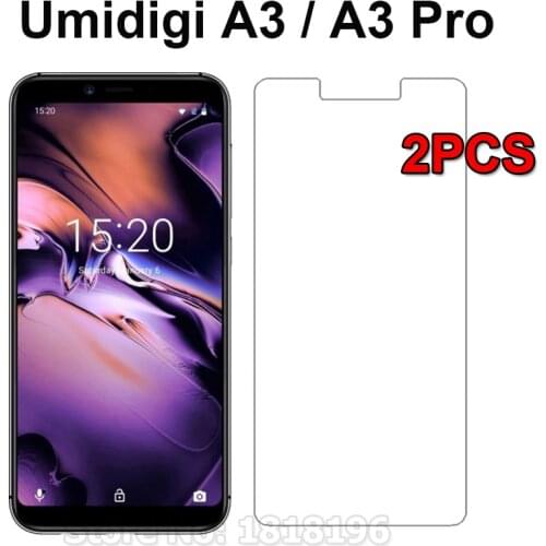 2PC Tempered Glass For UMIDIGI A3 4G Screen Protector 5.5inch 9H Toughened Mobile Phone Film For UMIDIGI A3 Pro Case Glass Cover