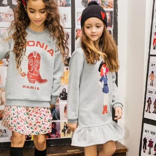 Winter Baby Girl Fleece Hoodies Dress Kids Clothes Toddler Thicken Knitted Sweatshirt Dresses Girl Cotton Princess Dress Uniform