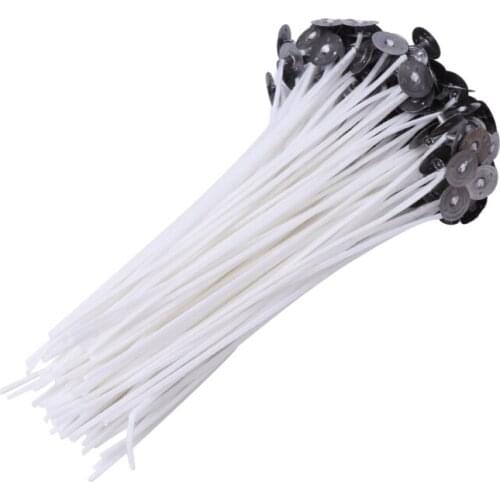 100Pcs Natural Candle Wick Low Smoke 6 Inch Pre-Waxed Core For Candle Making DIY