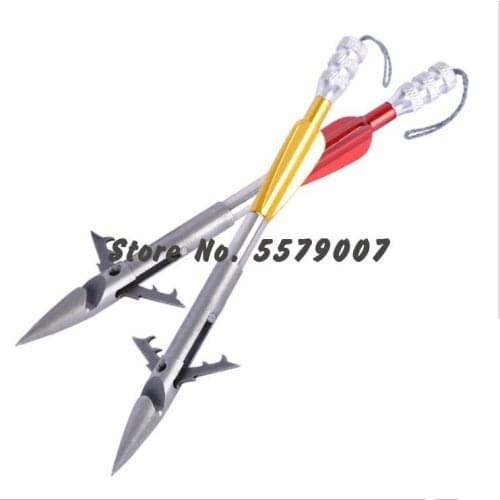 2pcs stainless steel slingshot catapult 140mm fishing darts arrow fish sling bow shooting hunting darts