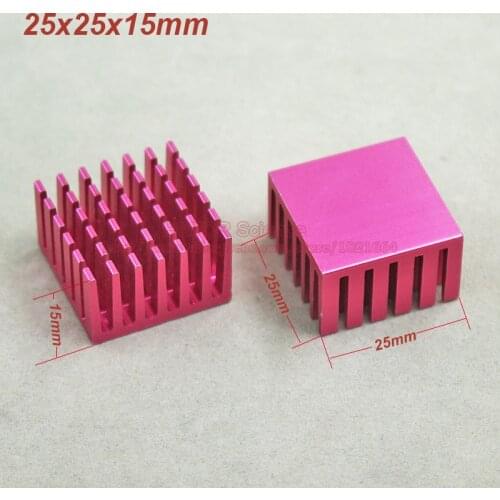 20pcs/lot) Aluminum Purple Heat Sink Heatsink Radiator 25mm*25mm*15mm For integrated circuit IC MOS Transistor
