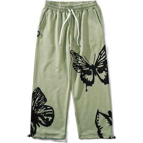 2020 Hip Hop Streetwear Baggy Harem Pant Man 2020 Autumn Loose Butterfly Print Sweatpants Harajuku Cotton Joggers Men Trousers