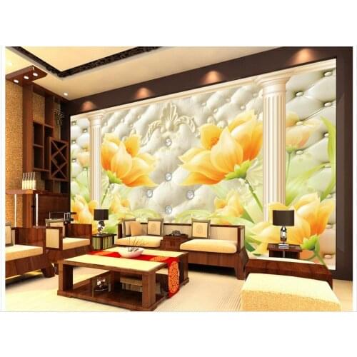 Custom 3D wallpaper for wallpaper 3 d murals wallpaper Roman column soft package ou lily 3d background wall papers home decor