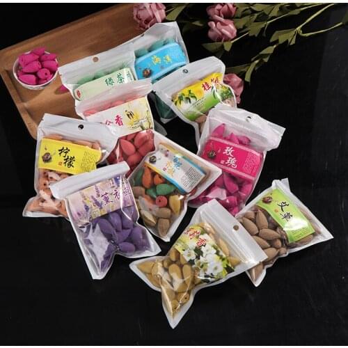 45pcs/bag Natural Tower Incense Cones Sandalwood Air Purifying Backflow Incense Air Freshener Home Bedroom Toilet Decor