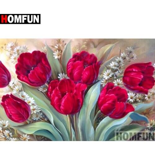 Homfun Full Square/Round Drill 5D DIY Diamond Painting "flower"3D Embroidery Cross Stitch Home Decor Gift A09437