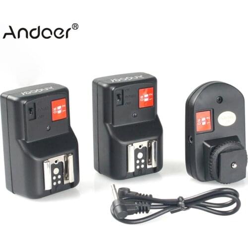 Andoer PT-04GY 4 Channels Wireless Remote Speedlite Flash Trigger 1 Transmitter&2 Receivers for Canon Nikon Pentax Olympus