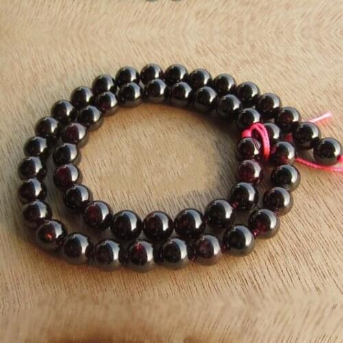 4 and 6mm Round Ball Red Garnet Natural Stone Beads Women Handmade DIY Necklace Bracelet Accessories