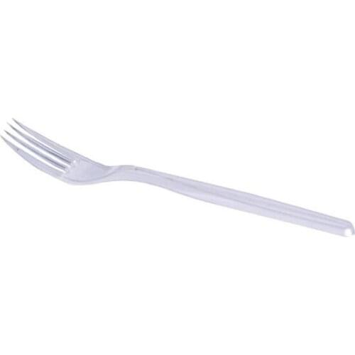 Çeli̇kpençe Lux Transparent Plastic Fork Use Horse 100'lü party material