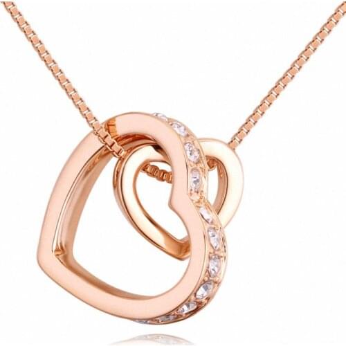 DANS Element Brand Real Austrian Crystals Fashion Flower Pendant White Gold Color Necklace For Women Valentines Gift 130261